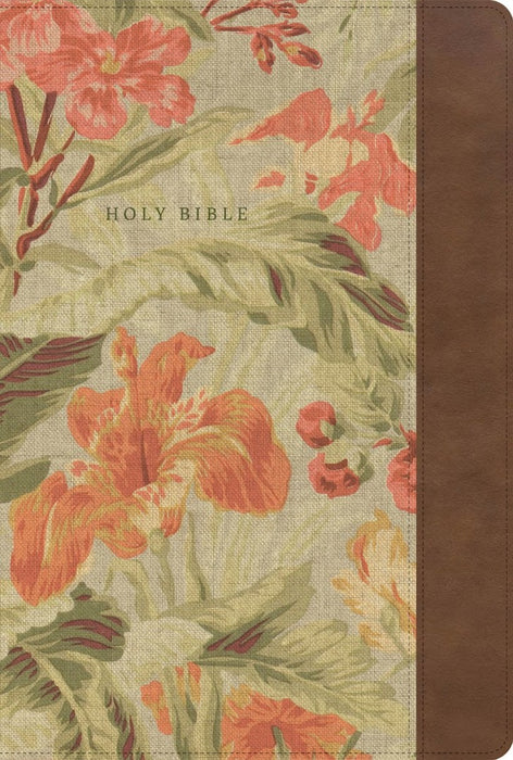 NASB Notetaking Bible, Large Print, Brown Floral, Zipper