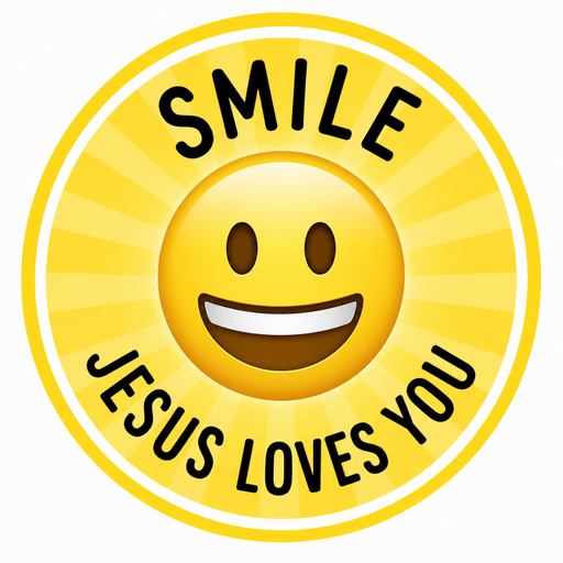 ETC Smile Jesus Loves You Stickers Emoji (Pack of 48) 
