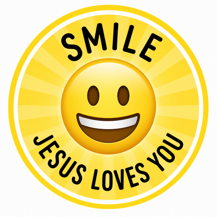 ETC Smile Jesus Loves You Stickers Emoji (Pack of 48) 