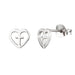 Cross And Heart Stud Earrings
