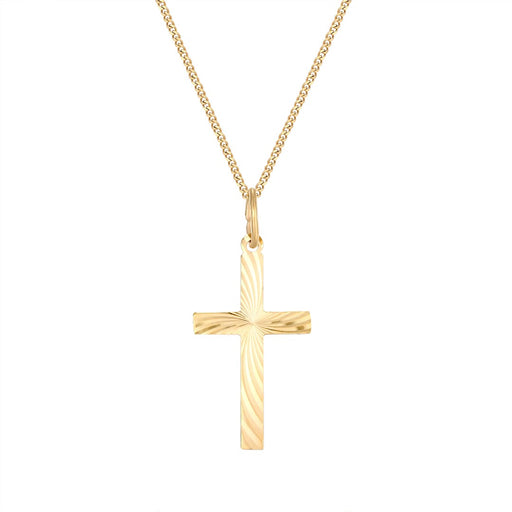 Diamond Cut Cross Pendant