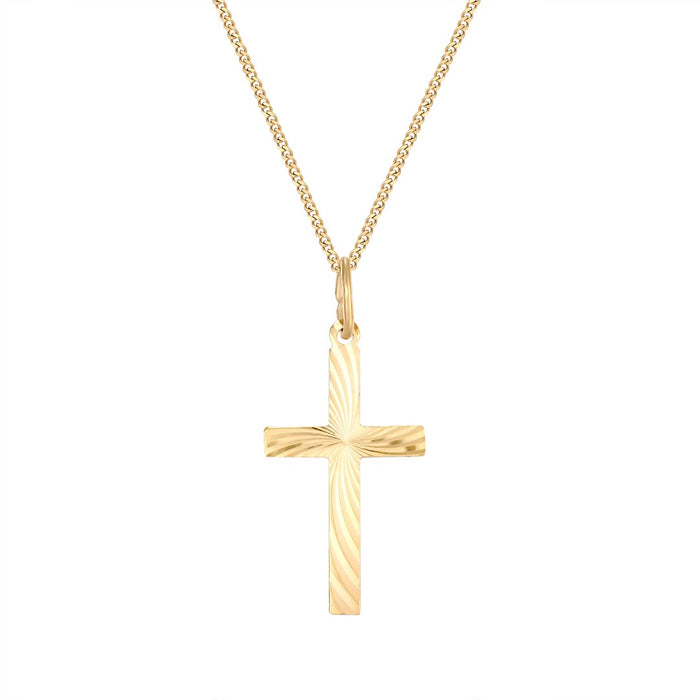 Diamond Cut Cross Pendant