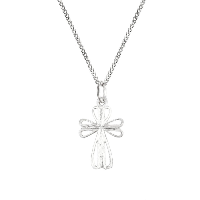 Diamond Cut Fancy Cross Pendant