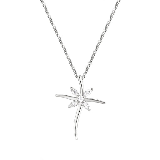 Four Stone Centre Cross Pendant