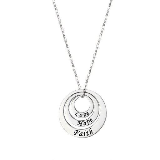 Three Disc Love, Hope, Faith Necklace