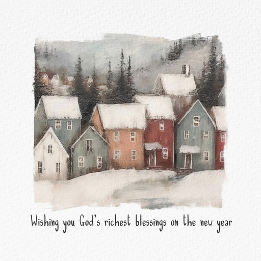 Village in the Mountains New Year Card