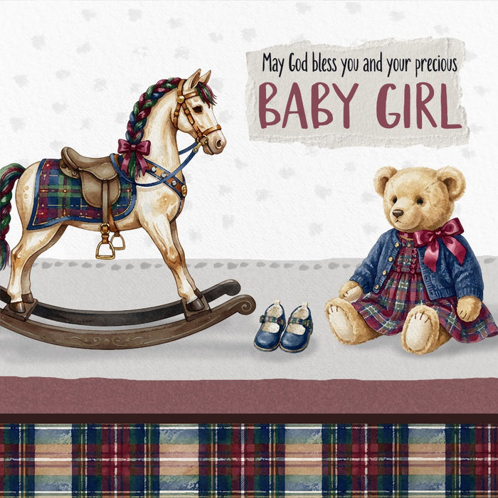 Baby Girl - Rocking Horse Card