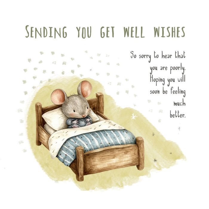 Mouse - Sending You Get Well Wishes Card