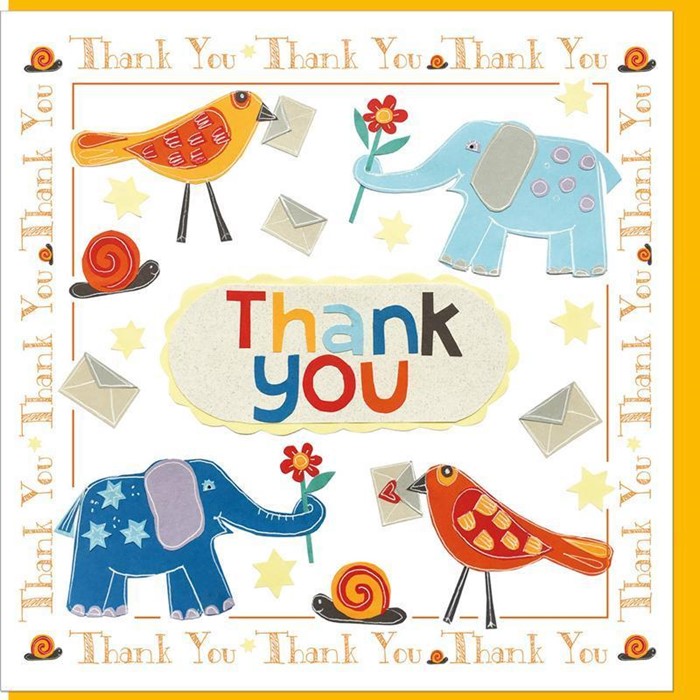 Thank You Elephants Greetings Card