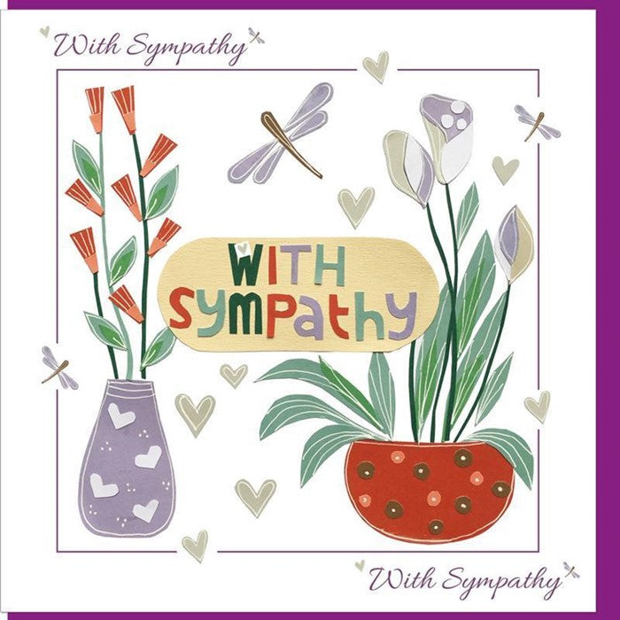 Sympathy Pot Plant Greetings Card