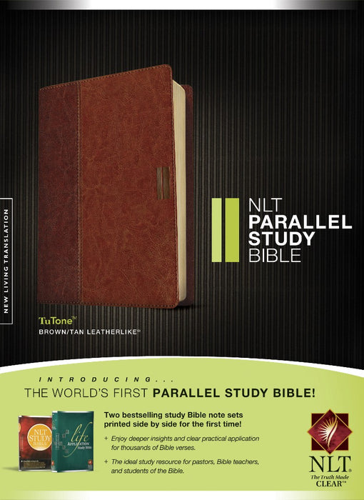 NLT Parallel Study Bible, Tutone Brown/Tan, Indexed