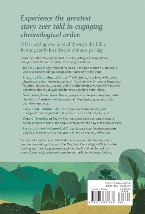 NLT One Year Chronological Bible, Slimline Large Print