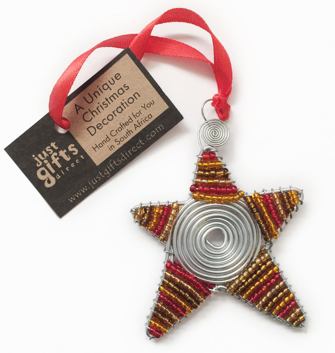 Beaded Star Hanging Christmas Decoration