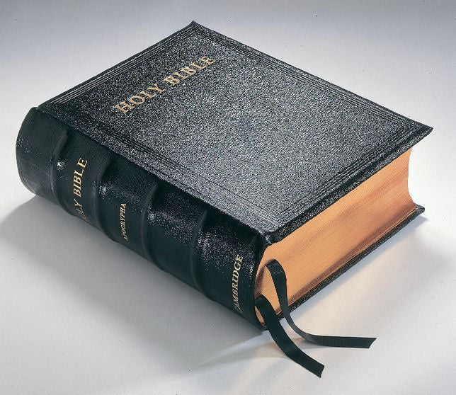 KJV Lectern Bible With Apocrypha, Black Goatskin Leather