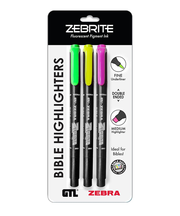 Zebrite Bible Marking Kit Set of 3 (Green, Yellow, Pink)