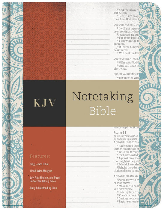 KJV Notetaking Bible, Blue Floral