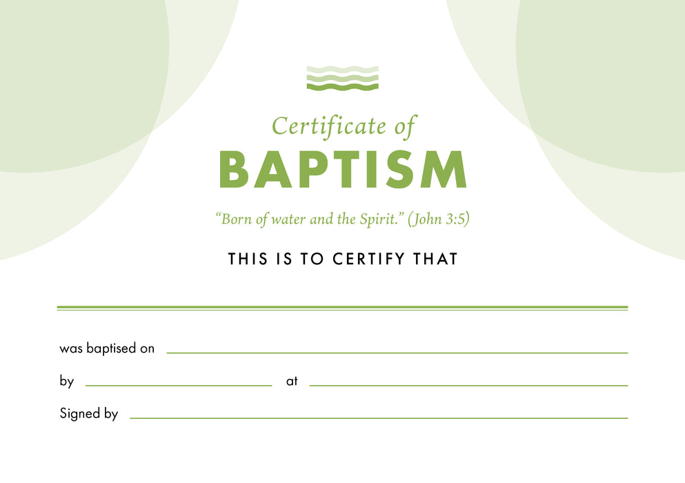 ETC Baptism Certificate A5 Landscape (pack of 10)