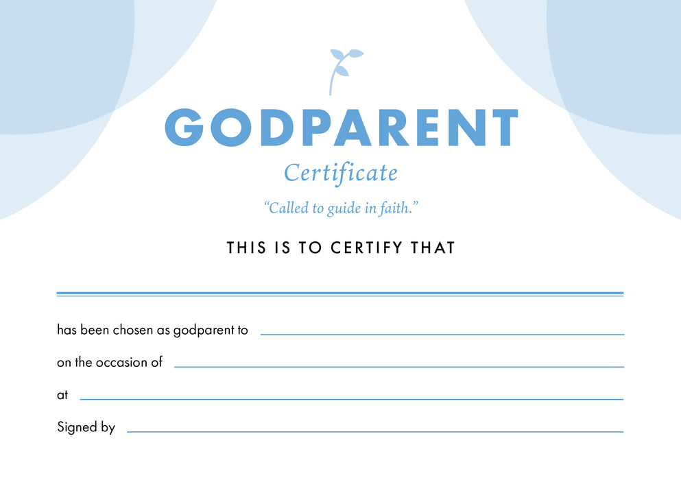 ETC Godparent Certificate A5 Landscape (pack of 10)