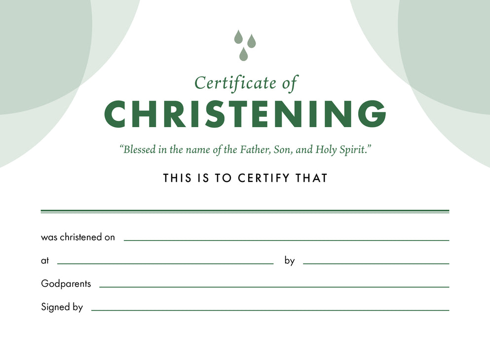 ETC Christening Certificate A5 Landscape (pack of 10)