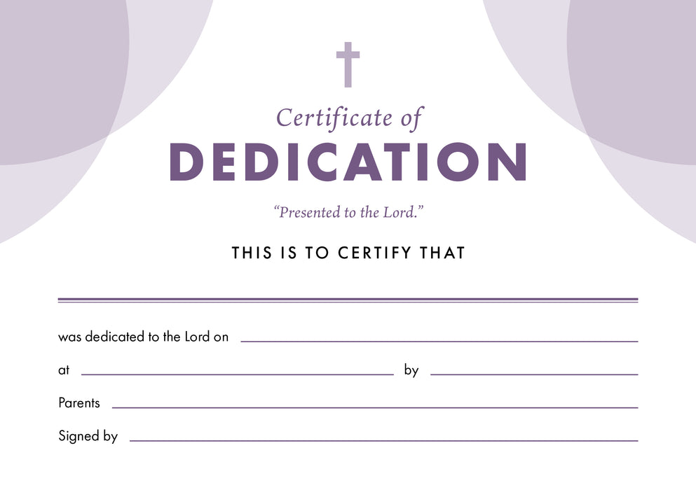 ETC Dedication Certificate A5 Landscape (pack of 10)