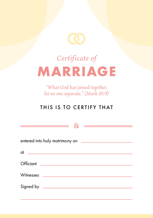 ETC Marriage Certificate A5 Portrait (pack of 10)