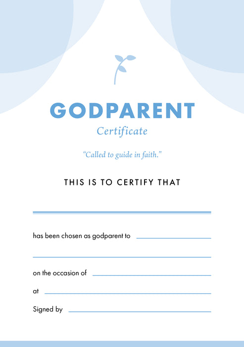 ETC Godparent Certificate A5 Portrait (pack of 10)
