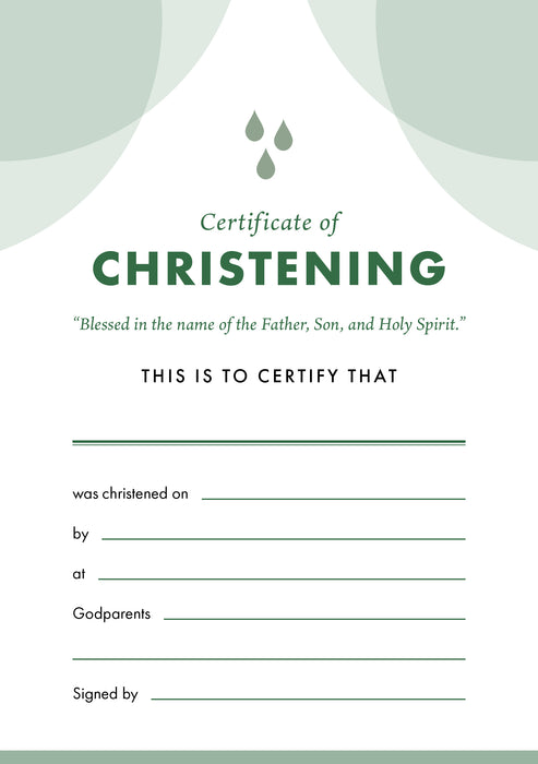 ETC Christening Certificate A4 Portrait (pack of 10)