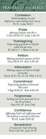 Prayers Of The Bible Bookmark (Pack of 25) — Aslan Christian Books