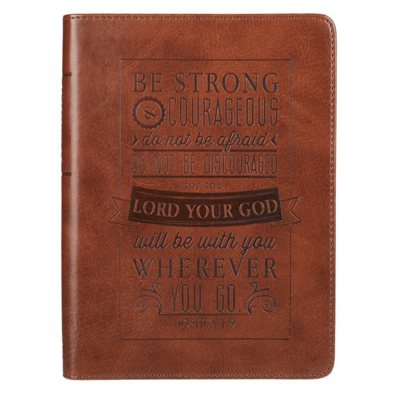 Joshua 1:9 Brown Mini Journal