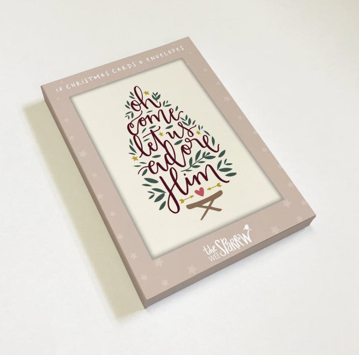 Oh Come Let Us Adore Him Christmas Cards (10 Pack)