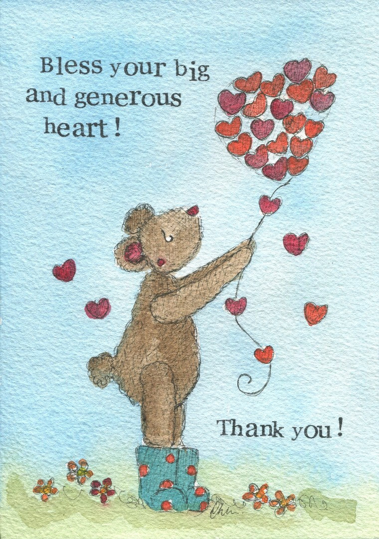 Thank You Card Generous Heart Single Card — Aslan Christian Books