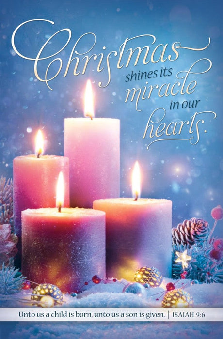 Christmas Shines It's Miracle Bulletin (Pack of 100)