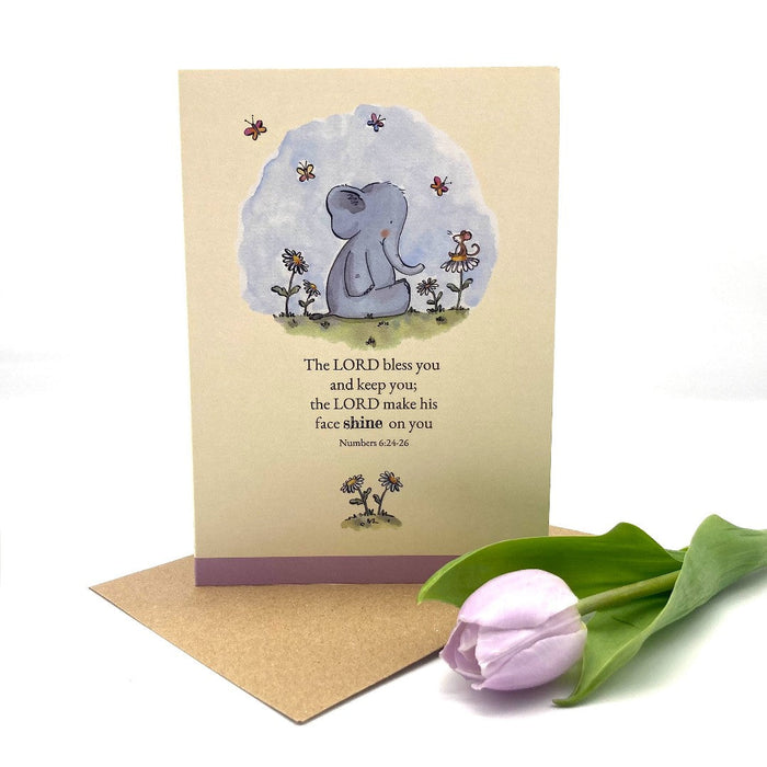 The Lord Bless You Elephant Card