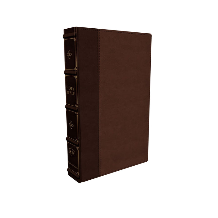 KJV Large Print Verse-by-Verse Reference Bible, Brown, Imitation Leather