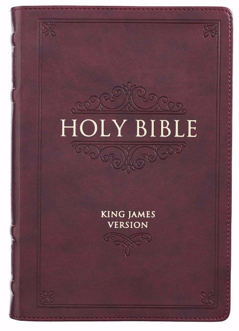 KJV Large Print Thinline Bible, Burgundy, Thumb Indexed