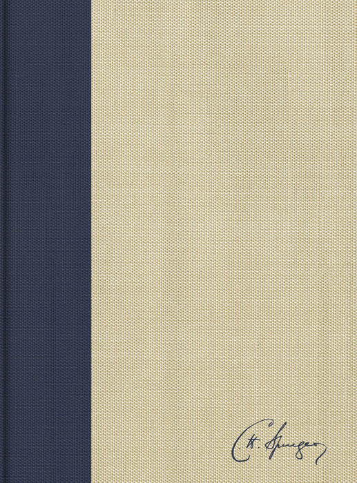 KJV Spurgeon Study Bible, Navy/Tan Cloth-over-Board