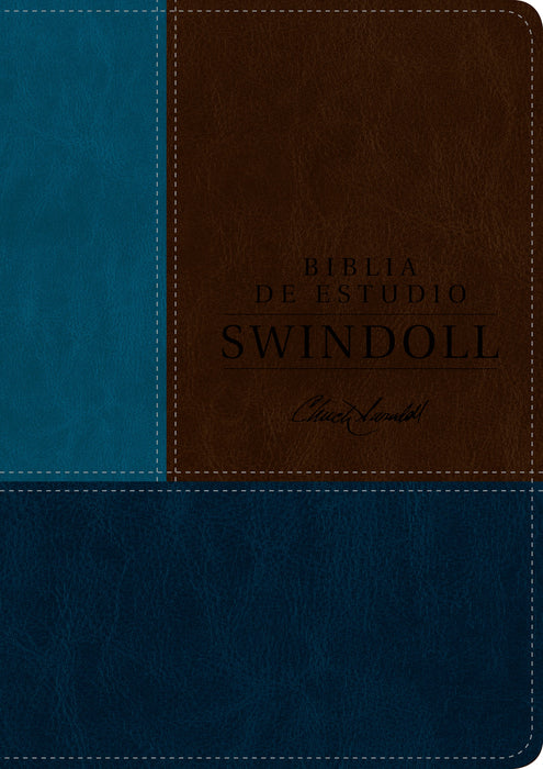 Biblia de estudio Swindoll NTV, SentiPiel, Café/Azul/Turques