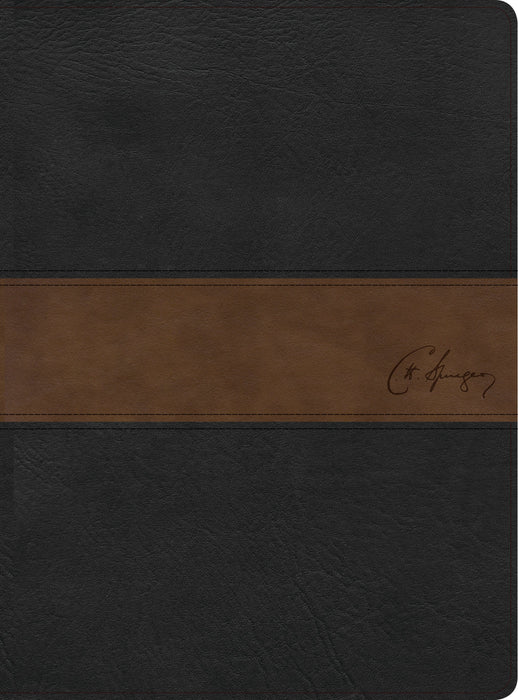 RVR 1960 Biblia de estudio Spurgeon, negro/marrón símil piel
