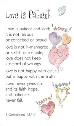 Love Is Patient Prayer Card