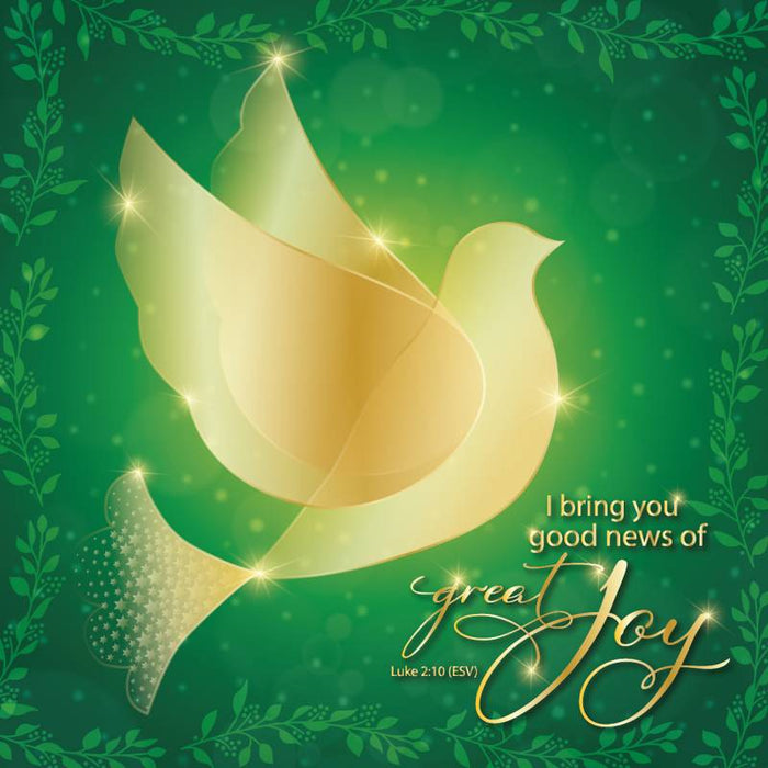 Green Dove Luxury Christmas  Card (pack of 10)