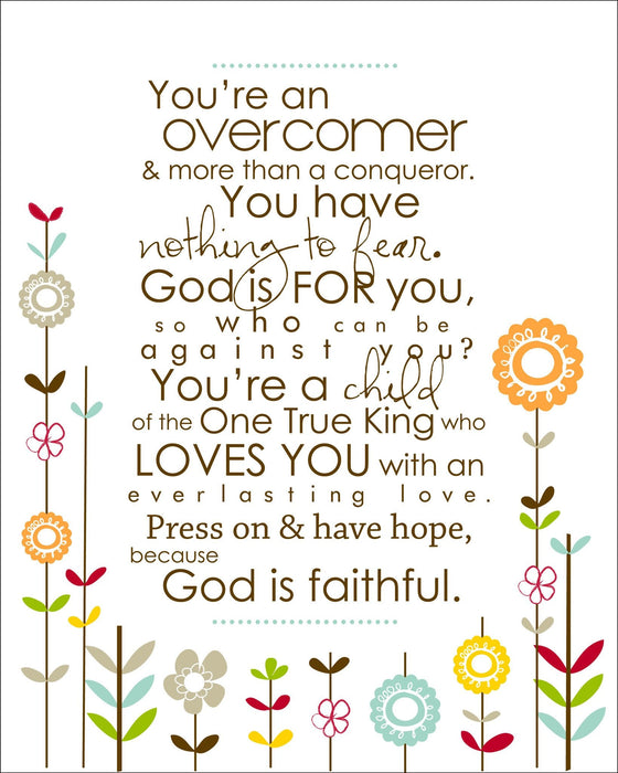 Overcomer (flowers) - Mini Card